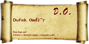 Dufek Omár névjegykártya